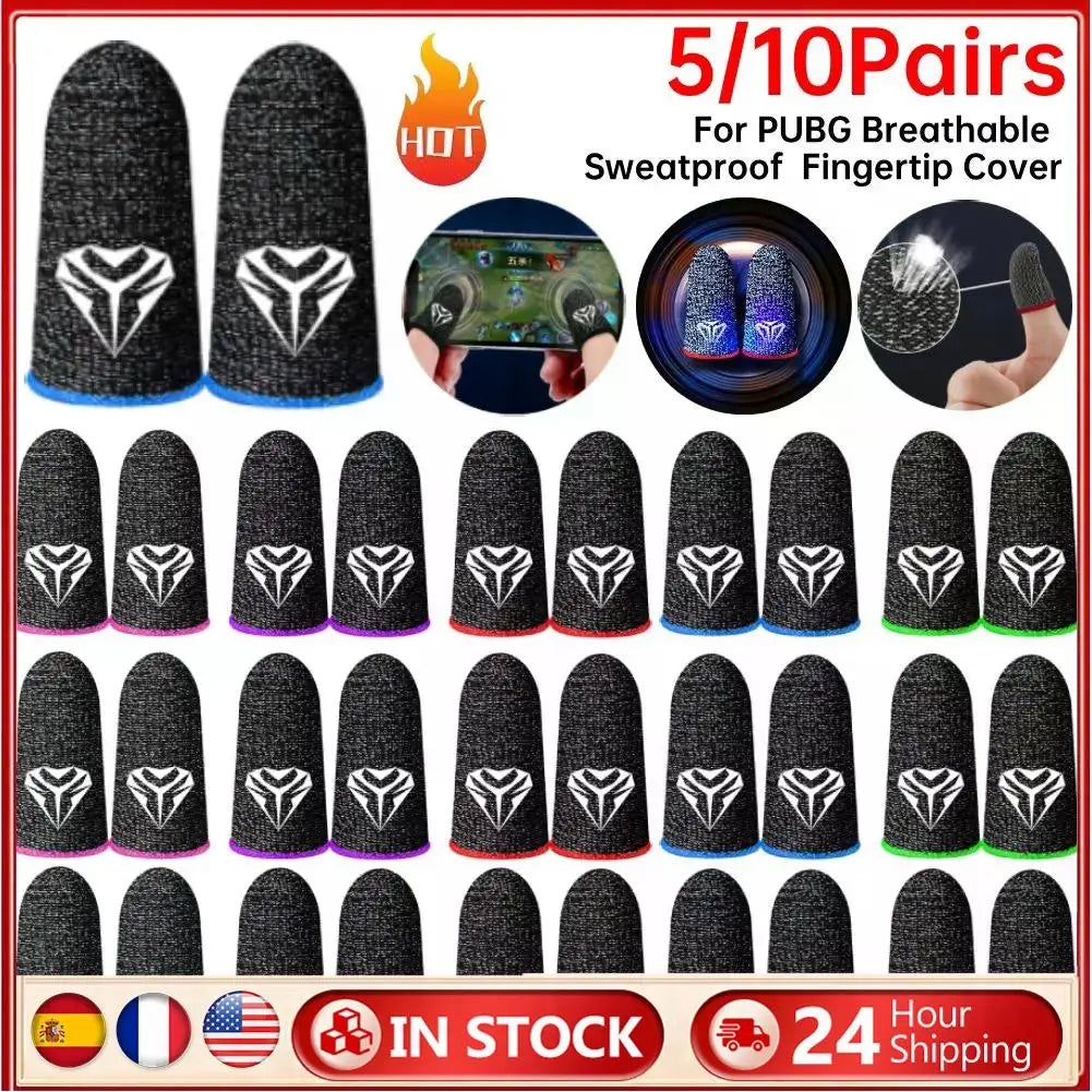5/10Pairs Gaming Finger Sleeve Anti-slip Fingertip Cover Breathable Sweatproof Fingertips Thumb Gloves For PUBG Mobile Game Shopifynow