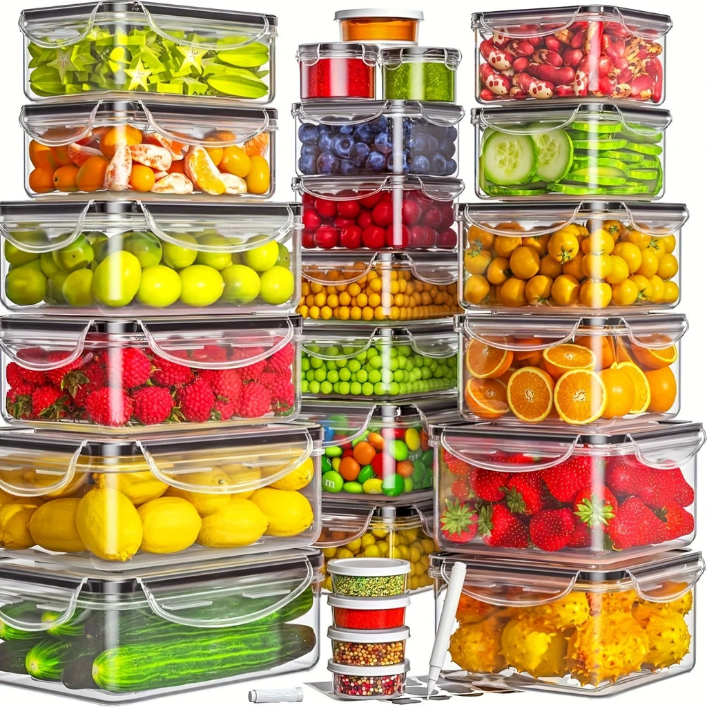 48Pcs BPA-Free Food Storage Set - 24 Airtight Containers & Lids with Labels for Pantry, Travel, Kitchen Organization Shopifynow