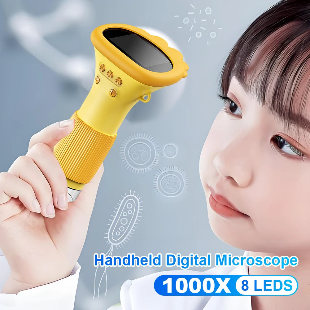 1000X Electronic Magnifier Children Biological Insect Coin Magnifier 2 Inch IPS Screen 2MP Lens Mini Portable Microscopes - Shopifynow