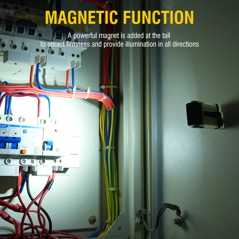 BORUiT V20 Keychain EDC LED Flashlight Head Swivels Type-C Rechargeable Magnet Torch Buzzer Work Light with Clip Magnet Lantern Shopifynow