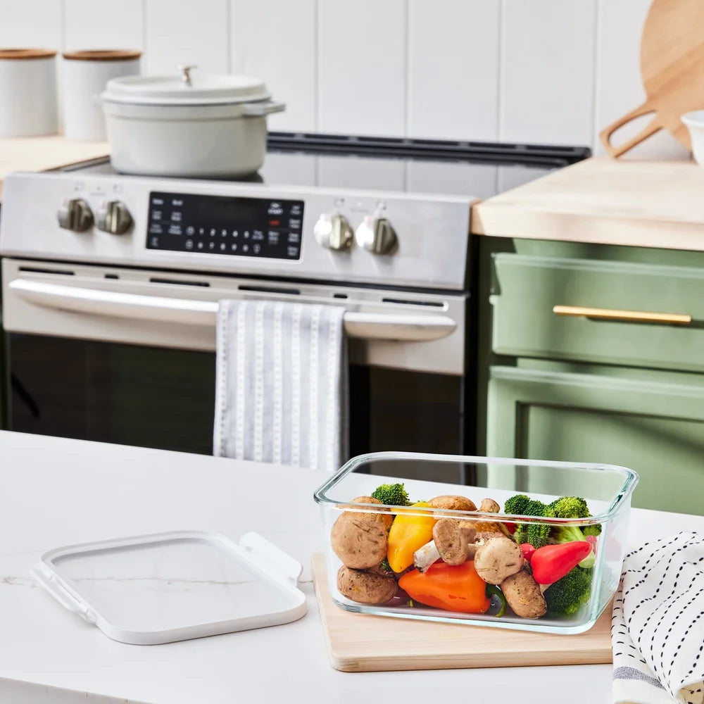 14 Cup Glass Food Storage Container with Tritan Lid Microwave Freezer Dishwasher Safe Stackable 2 Pieces Shopifynow