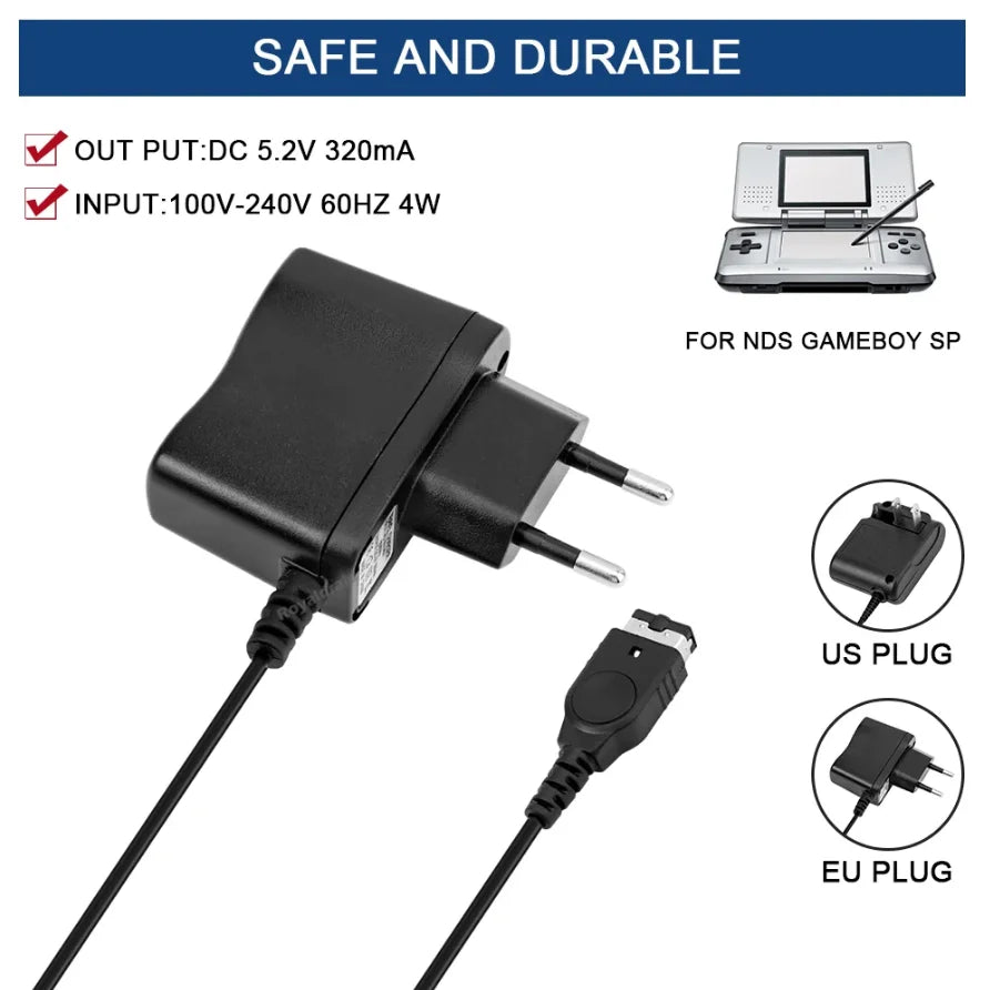 NEW 5.2V Home Wall Travel Charger AC Adapter For Nintend DS NDS GBA SP Gameboy Advance SP Power Supply Charging Cable EU US Plug Shopifynow
