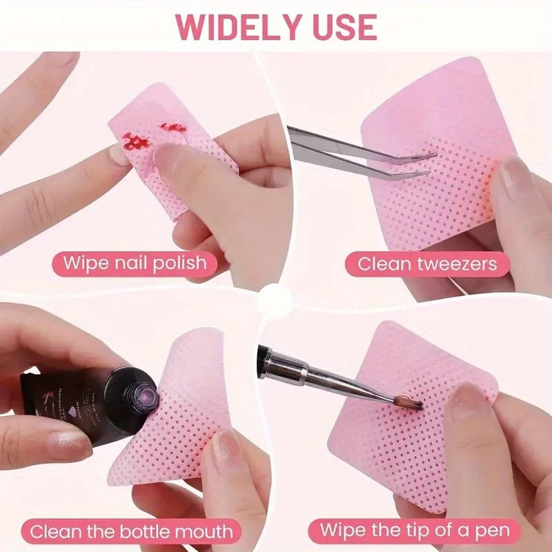 20/600pcs Lint-Free Nail Wipes Gel Cleansing Tissues Aluminum-Free Nail Polish Remover Pads for NaiArt Beauty Cleaning Care Tool - Shopifynow