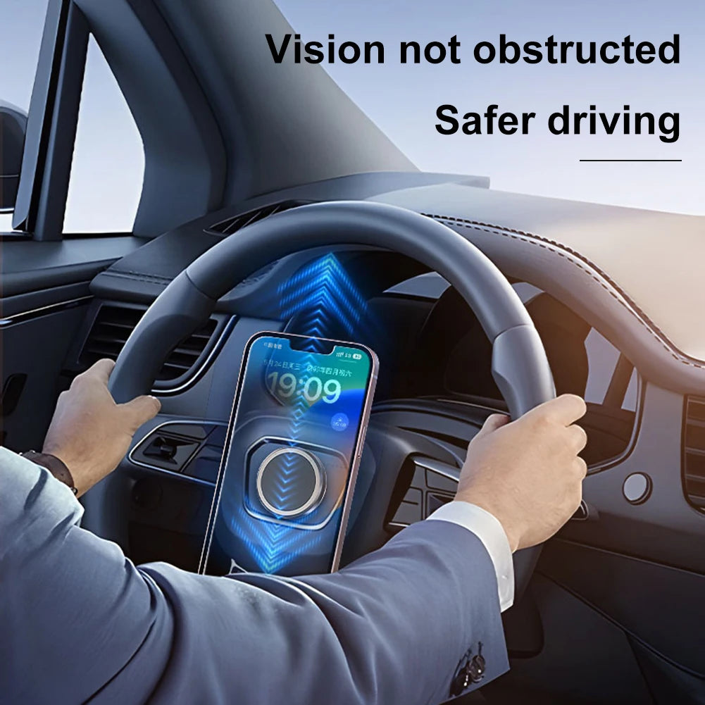 Magnetic Steering Wheel Phone Holder For MagSafe 360° Rotation Aluminum Gravity Phone GPS Hand-free Mount for Car Truck Shopifynow