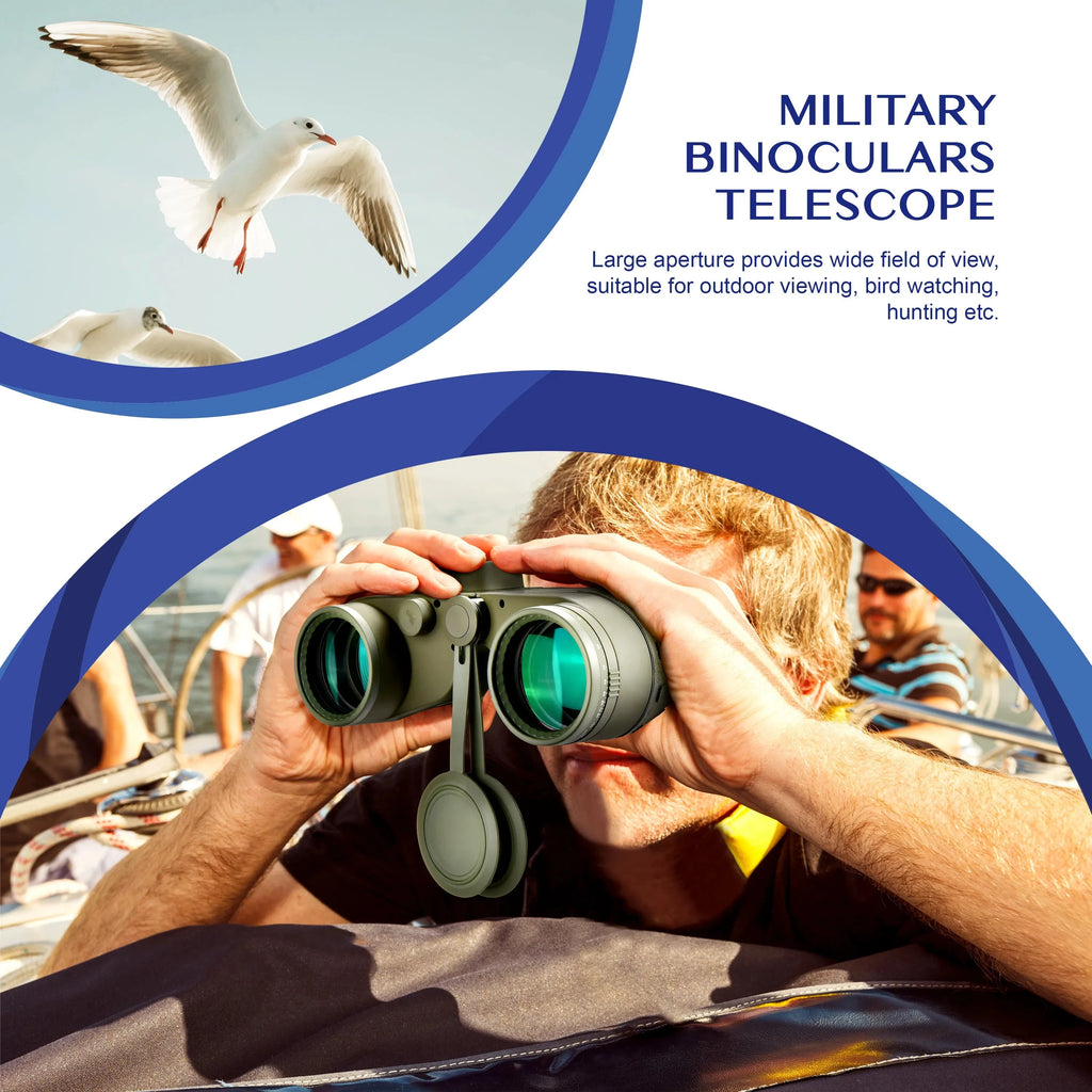 10X50 HD Marine Binoculars with Rangefinder Compass BAK4 Prism 50mm FMC Lens Waterproof for Outdoor Hunting Boating Camping Shopifynow