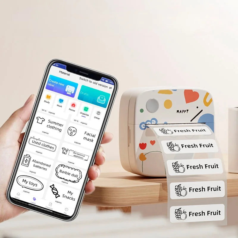 B4 Mini Portable Printer for Photo With 8 Roll Sticker Thermal Color Thermal Pocket Label Maker Bluetooth Office Printing Shopifynow