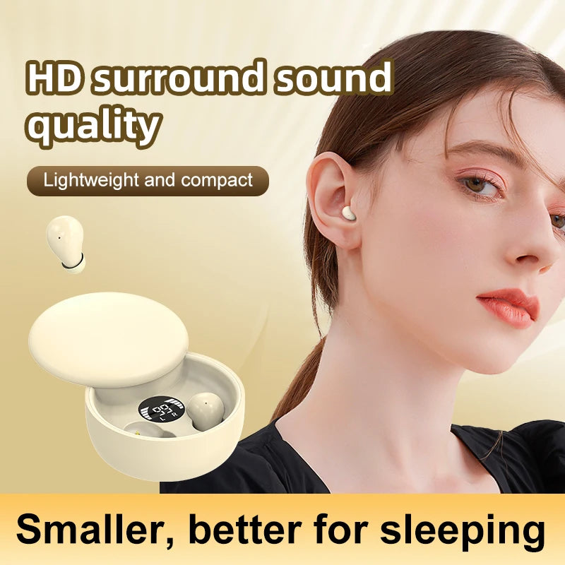 SK26 Bluetooth 5.4 Wireless Earphones Small Earbuds Sleeping Sport Invisible Headphones Bass Sound Quality Headset Sliding Cover Shopifynow