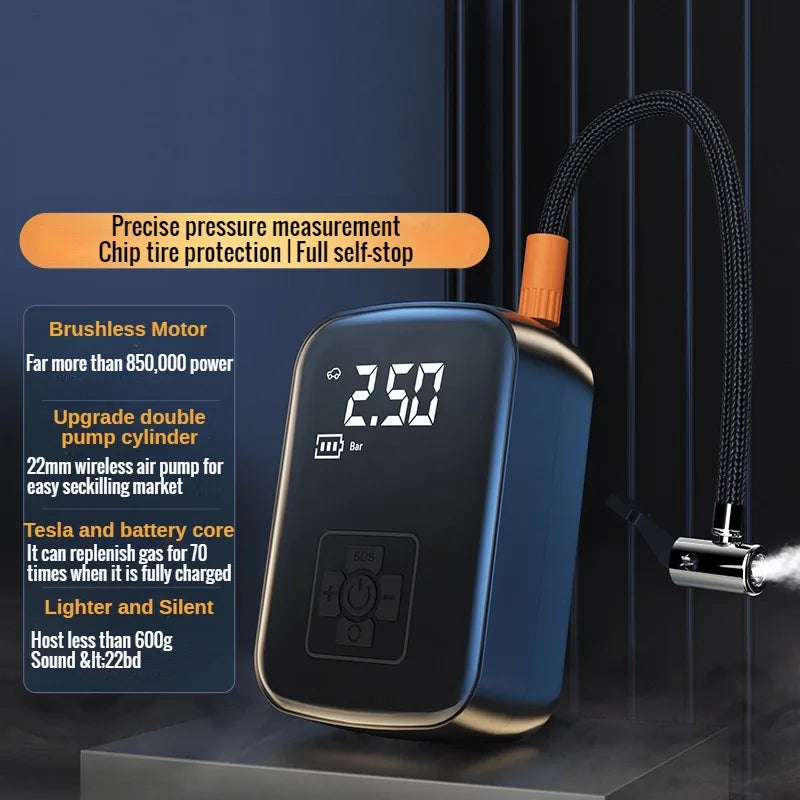 EAFC Portable Tire Inflator Car Tire Inflator Tire Inflator Pump With Digital Display Electric Inflator Mini Bicycle Air Pump