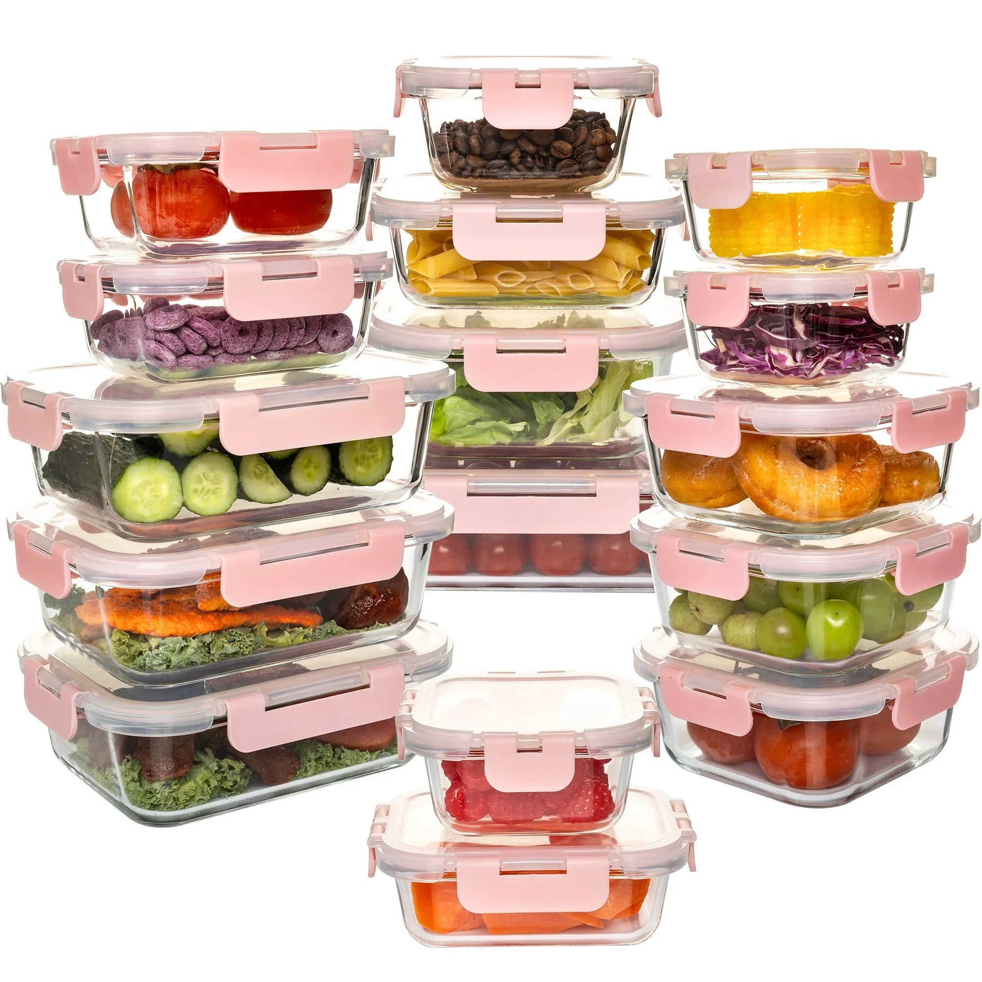 16-Piece Glass Food Storage Containers Set, Leakproof Airtight BPA-Free, Microwave & Oven Safe, Stackable Kitchen Organizers wit Shopifynow