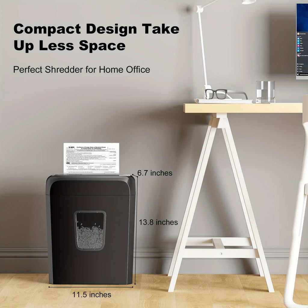 6-Sheet Cross-Cut Paper Shredder with 3.4-Gallon Wastebasket for Home Office Shreds Credit Cards,Paper, Mail, Staples and Clips Shopifynow