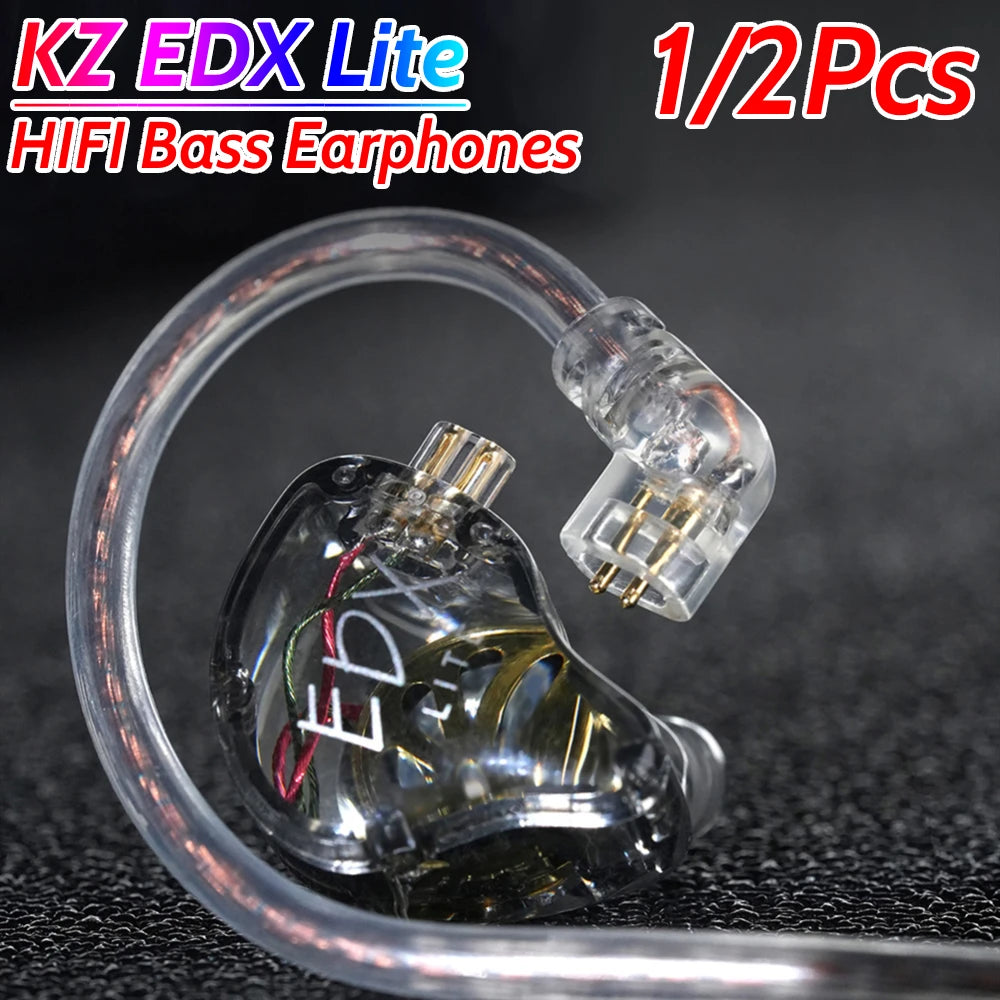 KZ EDX Lite IEM Monitor Headphones Dynamic HIFI Bass Music Earbuds In Ear Wired Earphones Noise Cancelling Sport Gaming Headsets Shopifynow