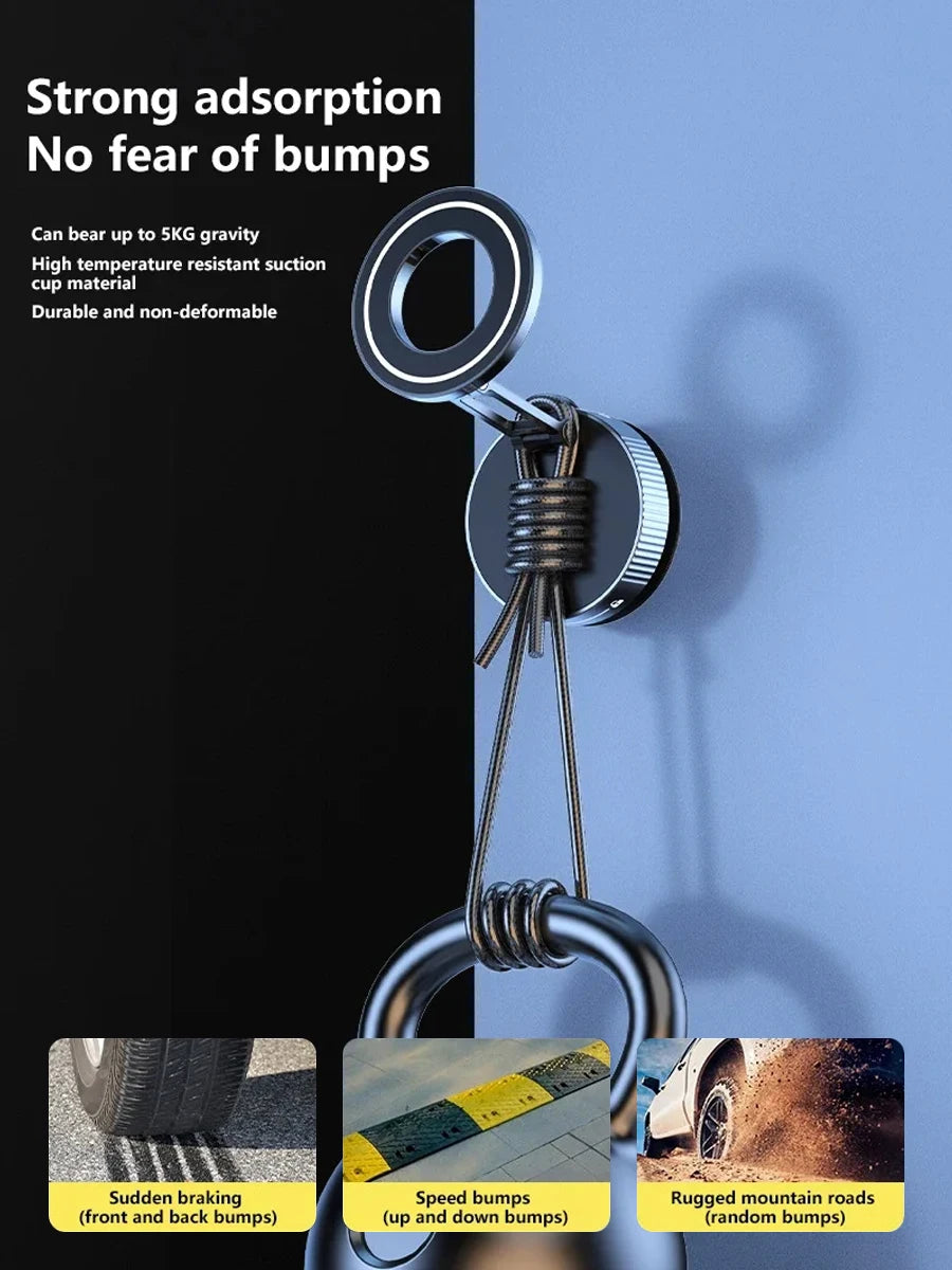 Car Mount Electric Vacuum Magnetic Holder Foldable Strong Suction Stand Cell Phone For iphone 12 13 14 15 16 17 Live Streaming Shopifynow