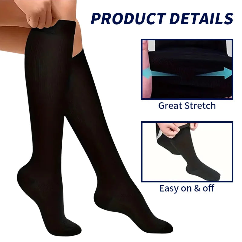 4 pairs compression socks for men and women for running, cycling, yoga, and travel mid-calf socks Shopifynow