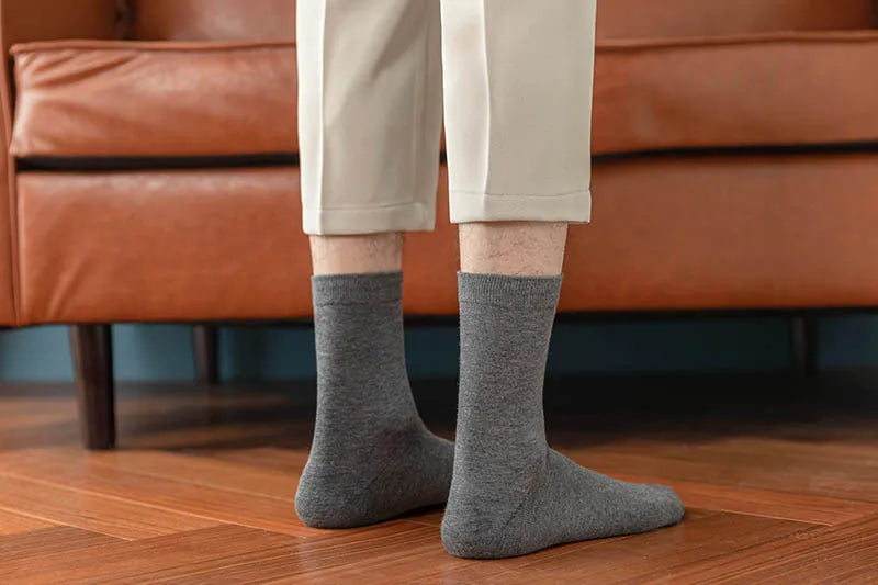 10 Pairs New Men's Cotton Socks Black Business Men Socks Soft Breathable Autumn Spring for Male White US6-10 Shopifynow