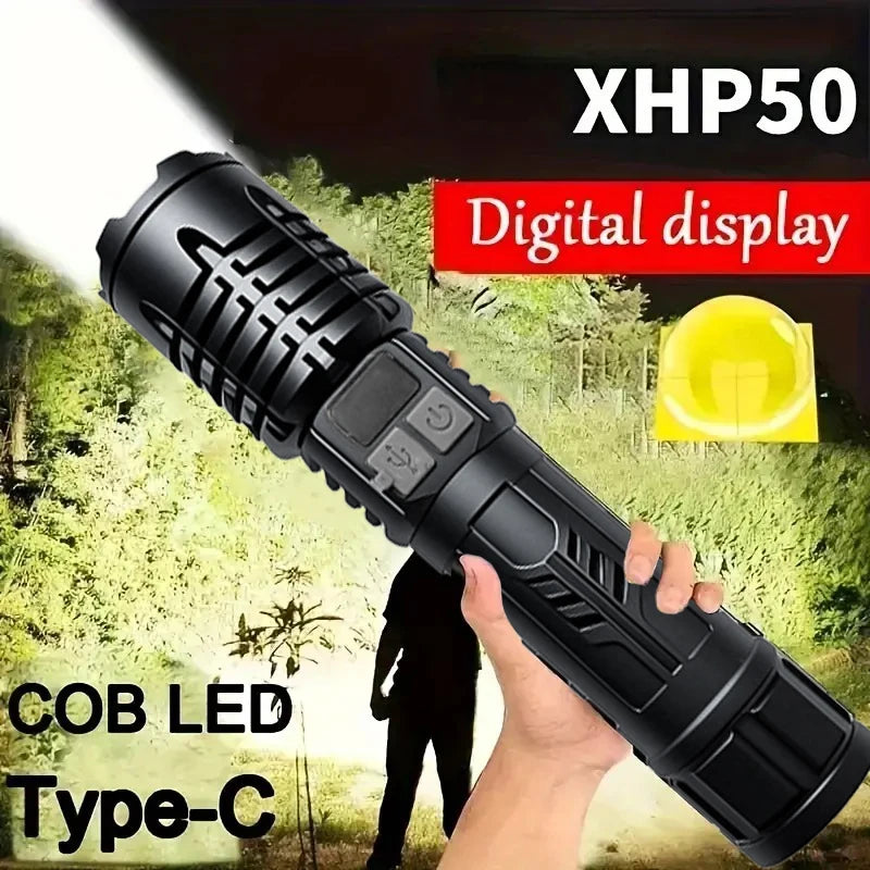 High Lumen Waterproof Tactical Flashlight - 5 Modes, Rechargeable, High Brightness, Durable ABS for Outdoor, Camping, Emergency Shopifynow