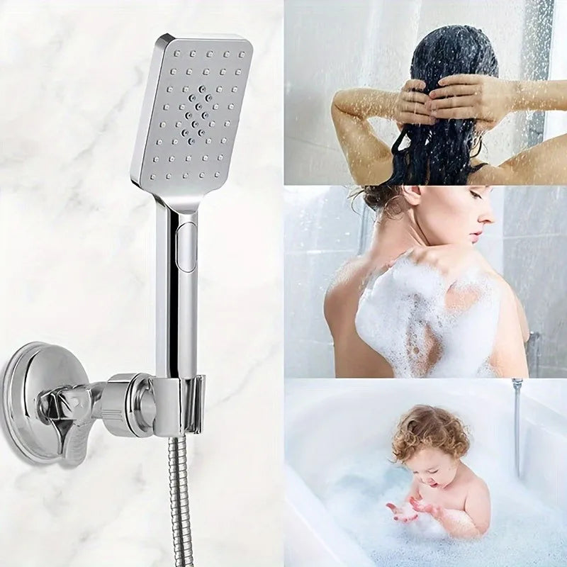 Adjustable Shower Head Holder - Strong Suction Cup Mount, No Drill Shower Arm Bracket for Handheld Sprayer, Bathroom Wall Instal Shopifynow