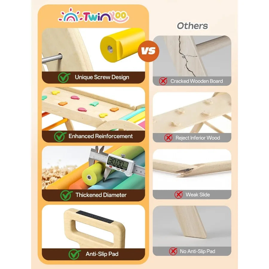 7 in 1 Pikler Triangle Set Foldable Toddler Baby Climbing Toys Solid Wooden Montessori Climbing Set Baby Climber Indoor Playgro Shopifynow