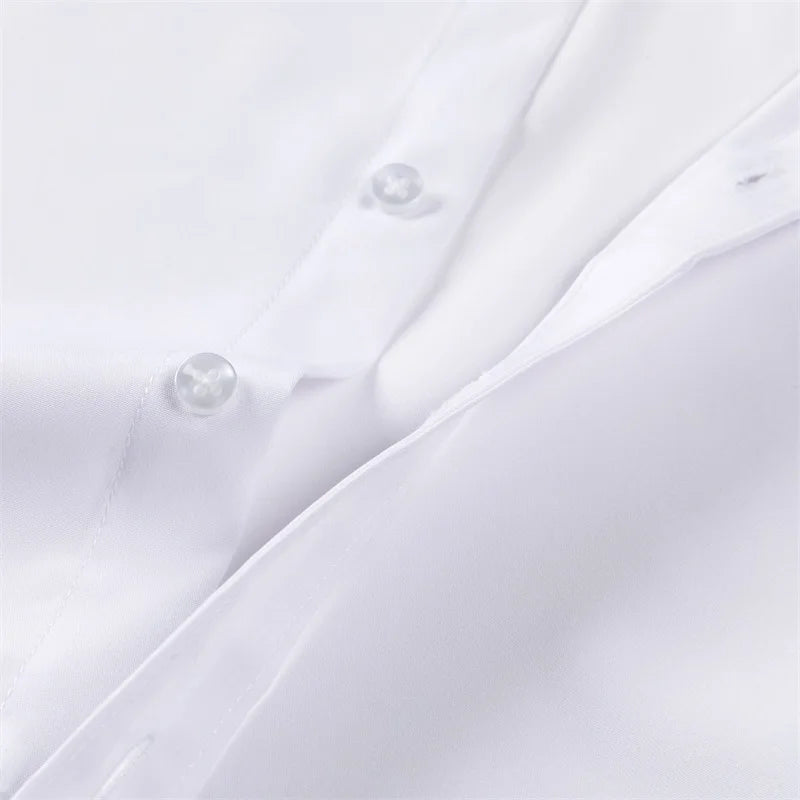 Men s Classic Button-Down Shirt with Long Sleeves Solid Color Casual Business Top for Spring Streetwear and Beach Vacation Shopifynow