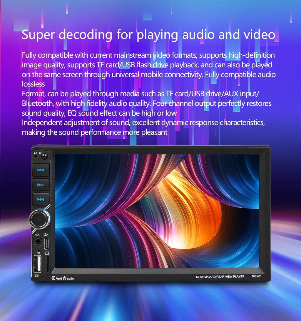 ESSGOO 7 Inch Car Radio 2 Din Carplay Android Auto Universal Car Multimedia Player Autoradio DSP HD Touch Screen FM Bluetooth - Shopifynow