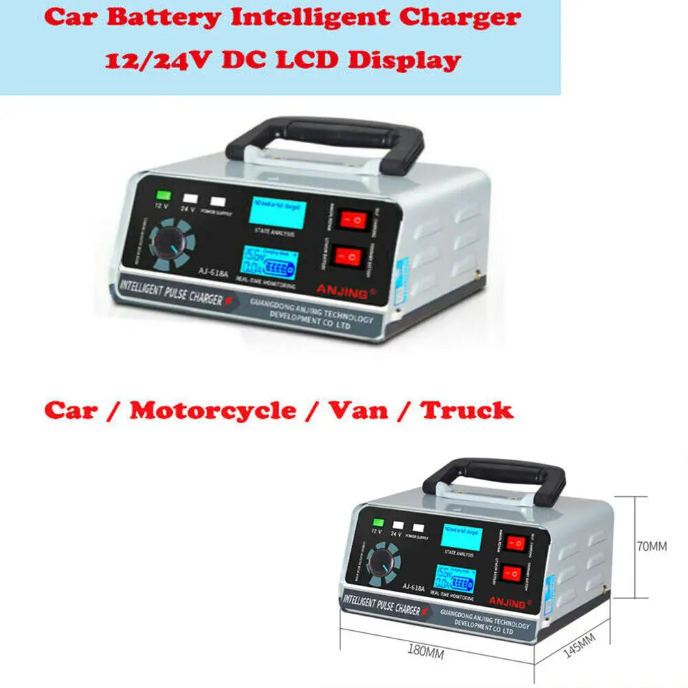12V/24V 400W Heavy Duty Car Truck Battery Charger Intelligent Pulse Repair Trick