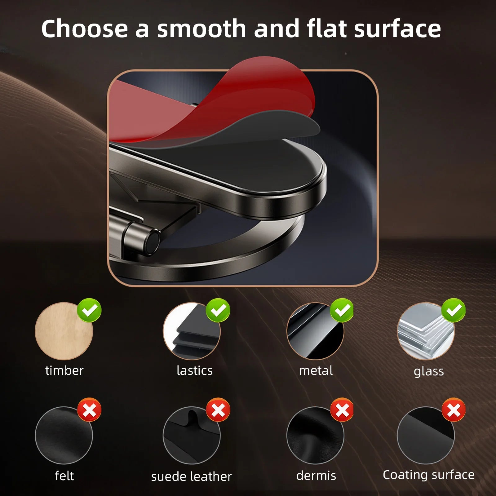 Dual Side Magnetic Car Phone Holder for Magsafe Car Dashboard Mount 360° Rotation Phone Holder for iPhone 17 16 15 Android