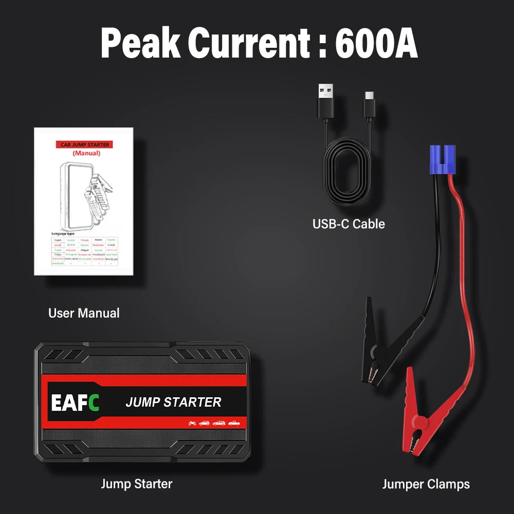 2000A/1200A/600A Car Jump Starter Power Bank Car Battery Booster Charger 12V Starting Device Petrol Diesel-Car Starter Buster - Shopifynow