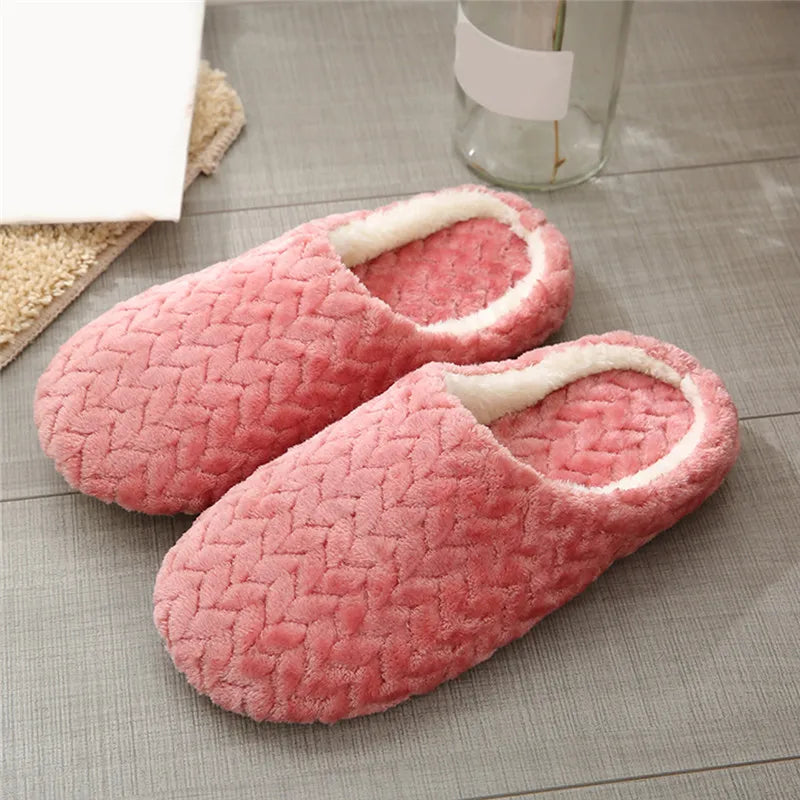 Women Winter Home Fur Slippers Cartoon Cat Non-Slip Soft Warm House Indoor Bedroom Men Couples Boys Girl Memory Foam Floor Shoes Shopifynow