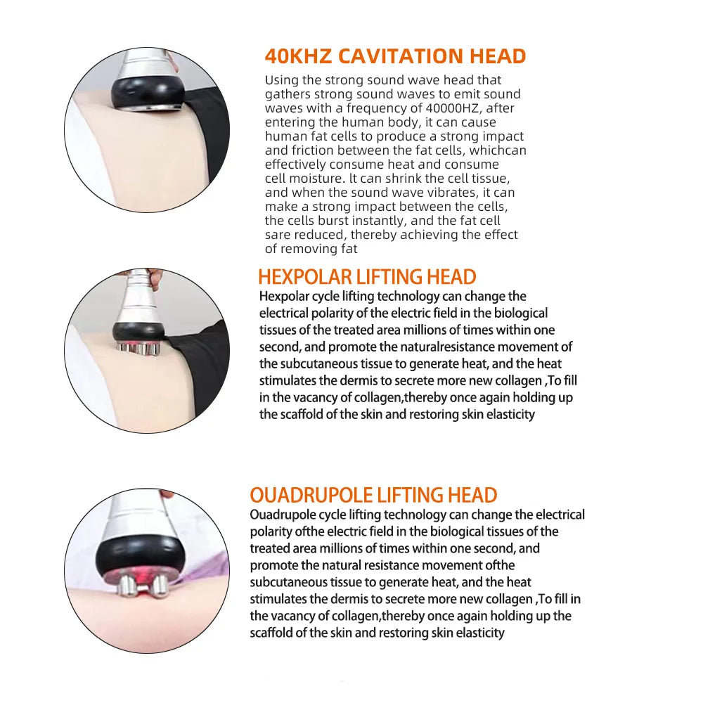 6 In 1 40K Ultrasonic Cavitation Machine Weight Loss Skin Lift Tightening Vacuum Lipo KIM8 Body Slimming Machine Body Shaping - Shopifynow