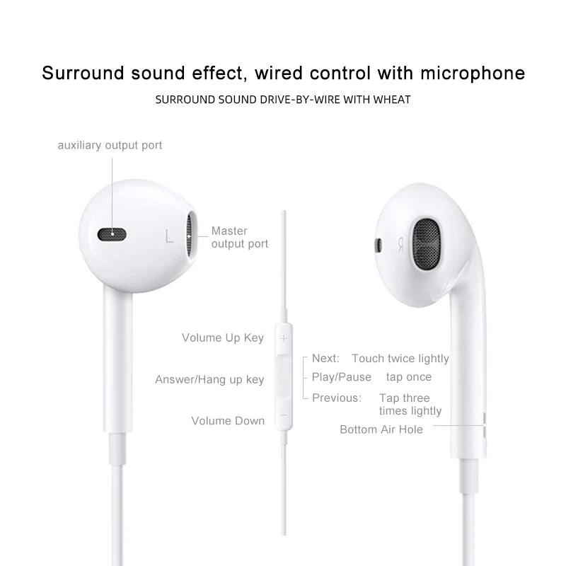 Original Headphones For Apple iPhone 14 13 12 11 Pro Max Wired Earphones X XS XR 7 8 6 Lightning Bluetooth Earplugs Accessories Shopifynow