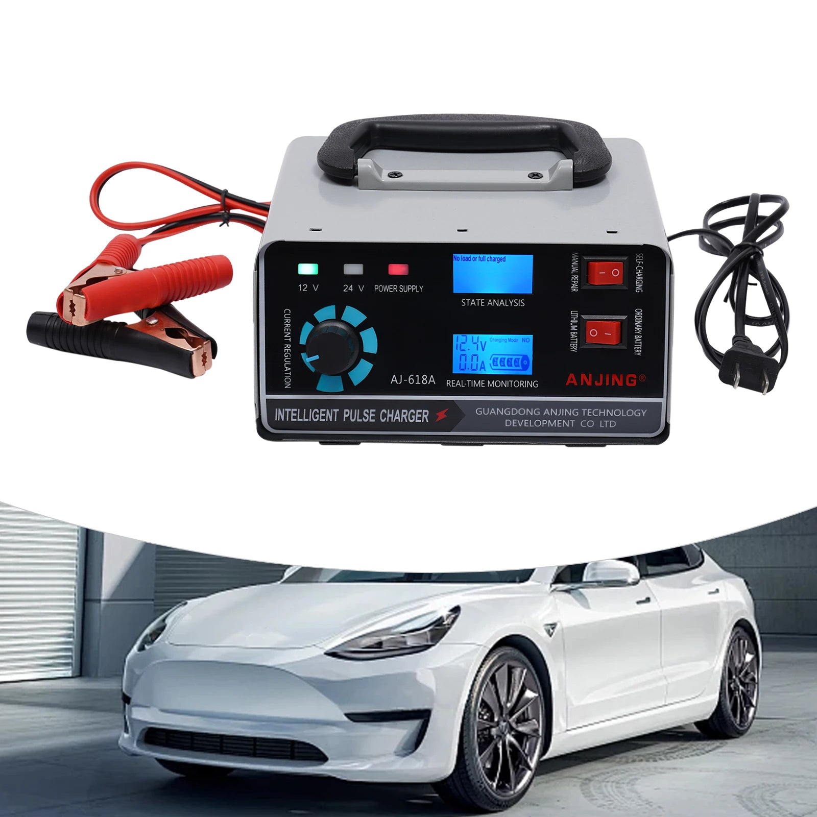 12V/24V Smart Car Battery Charger Automatic Pulse Repair Trickle 400W Heavy Duty - Shopifynow