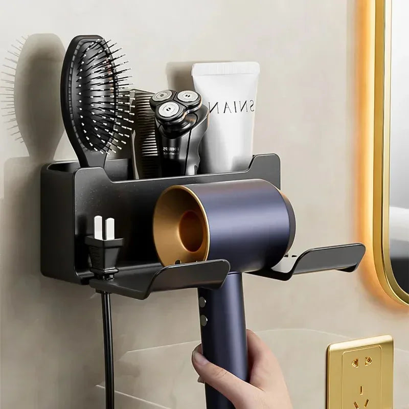 Hair Dryer Holder Wall Dryer Cradle Straightener Stand Hairdryer Organizer Box Toilet Blower Holder Shelf Bathroom Accessories Shopifynow