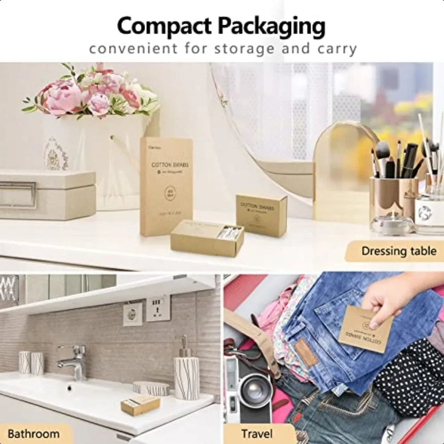 400 Count Organic Q Tips Cotton Swabs For Ears Eco Friendly Qtips For Ear Cotton Buds