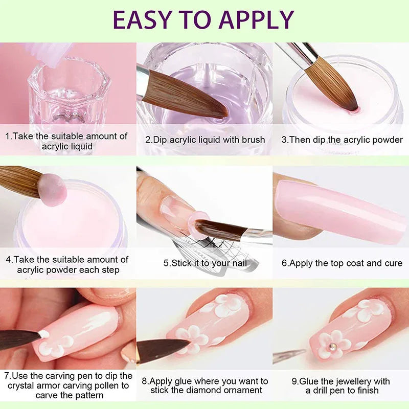 Acrylic Nail Kit Acrylic Powder With Acrylic Liquid For Gel Nails With UV Lamp For Gel Nails Set DIY Gifts For Women Shopifynow