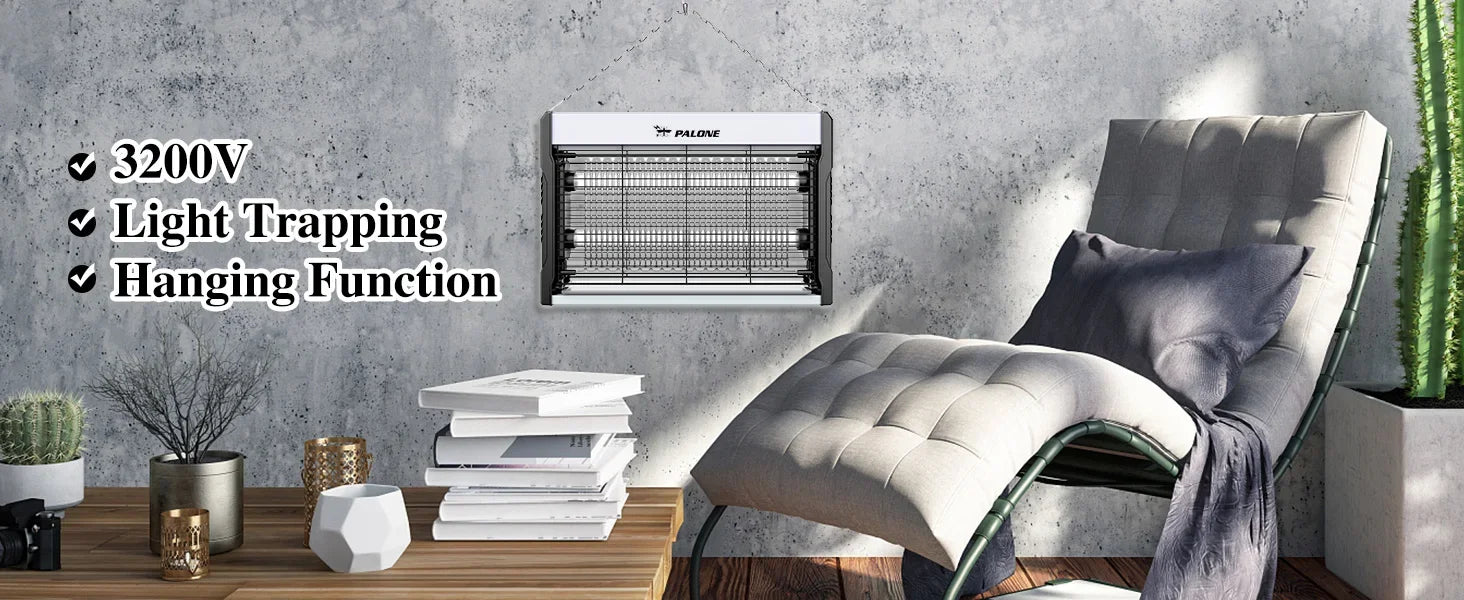Electric Bug Zapper 3200V Mosquito Zapper Killer Indoor Insect Killer with Hanging Chain Removable Collection Tray Bug Zapper Shopifynow
