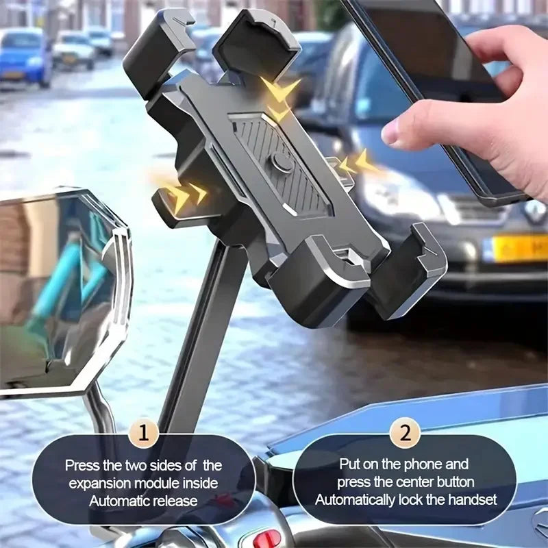 2PCS 360° Rotatable & Adjustable Bike/Motorcycle Phone Mount - Shockproof, Anti-Slip Holder For phone, - Durable Abs Material Shopifynow