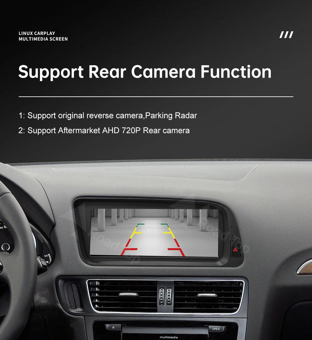 12.3' RoadTop Wireless CarPlay Multimedia Linux Screen Android Auto For Audi Q5 2009-2017 Airplay Autolink Function - Shopifynow