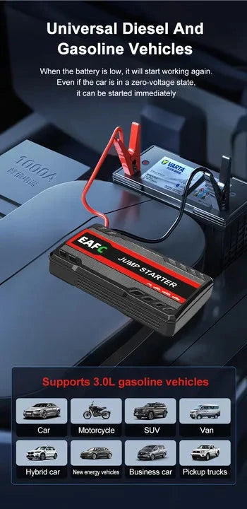EAFC 12V Car Jump Start 600A-2000A Car Battery Starter Booster Auto Starting Device Emergency Start Portable Power Bank Shopifynow