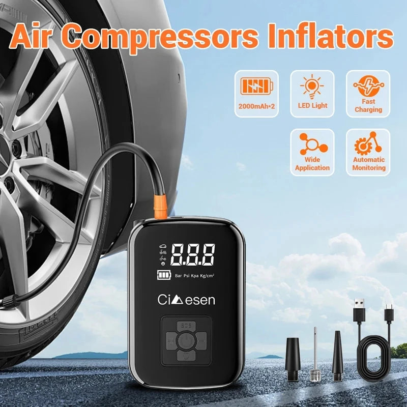 1pc Car Wireless Air Pump 150PSI Portable Electric Tire Inflation For Car Bicycle Motorcycle Air Compressor Inflator US Shipping Shopifynow