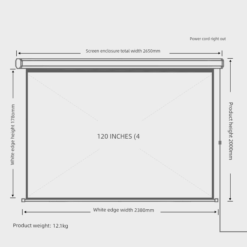 Deli Hanging Projection Screen Curtain Electric Remote Control 100-Inch 4:3 Projection Curtain Office For Home Projector Curtain 120-Inch 16:10 Tripod Screen Wall Screen 84-Inch Shopifynow