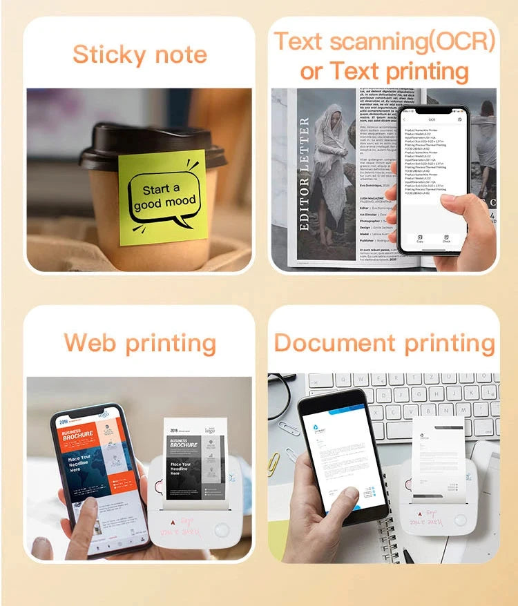 B2 Mini Printer Sticker Thermal Inkless Printer iOS Android Bluetooth Portable Printers Photo Printing Maker for iPhone Xiaomi Shopifynow