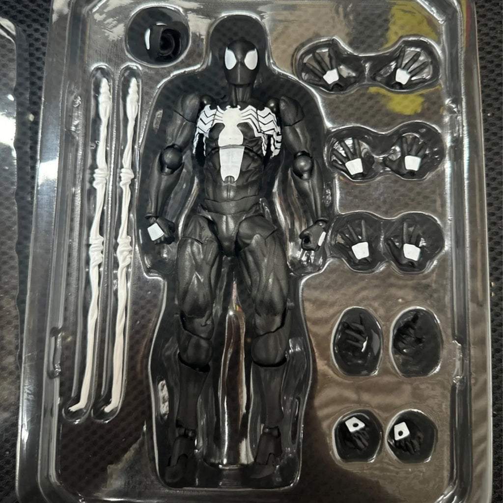 2025 High Quality Black Suit Neighbor Symbiote Spider Man Black Venom Battle Suit Joint Movable Figurine Messtoy Model Gift Shopifynow