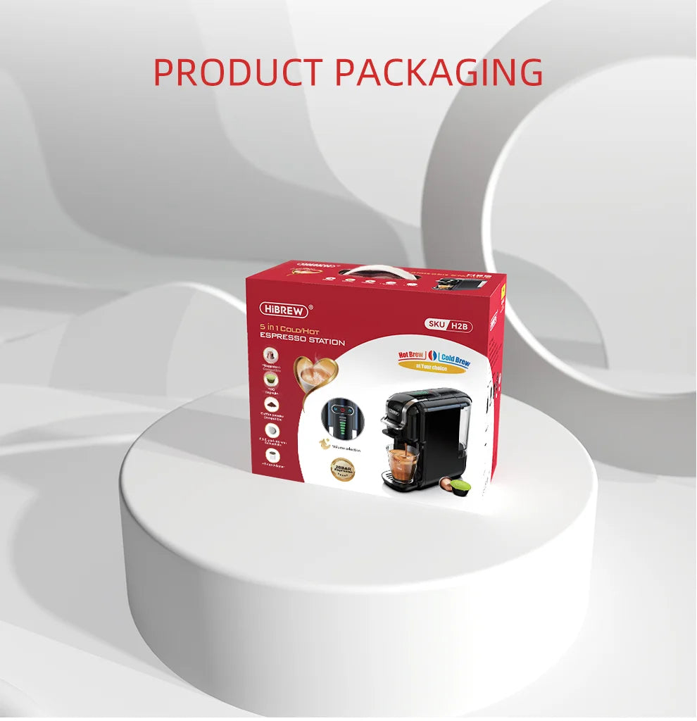 HiBREW Multiple Capsule Coffee Machine, Hot/Cold Dolce Gusto Milk Nespresso Capsule ESE Pod Ground Coffee Cafeteria 20Bar 5 in 1 - Shopifynow