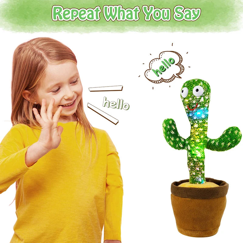 Kids Dancing Talking Cactus Toys Interactive Talking Sunny Cactus Electronic Plush Toy Home Decoration for Children Xmas Gifts - Shopifynow