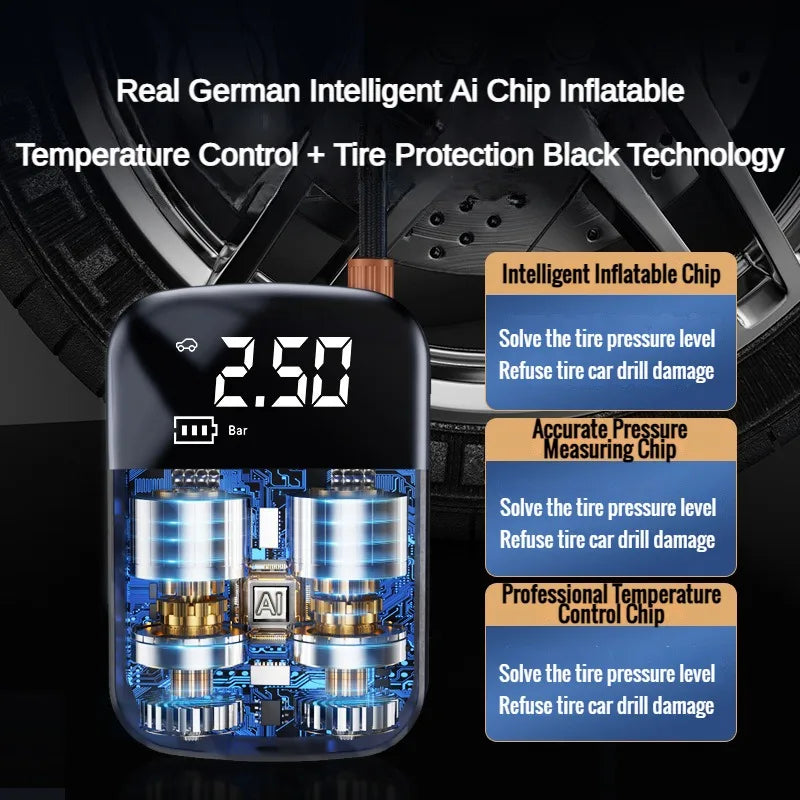 EAFC Portable Tire Inflator Car Tire Inflator Tire Inflator Pump With Digital Display Electric Inflator Mini Bicycle Air Pump