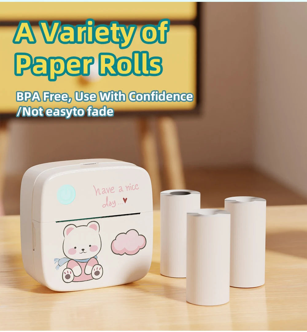 1200mAh Mini Printers Wireless Bluetooth Label Maker Printer 57mm Thermal Stickers Printer For School Home Text Photo Printing Shopifynow