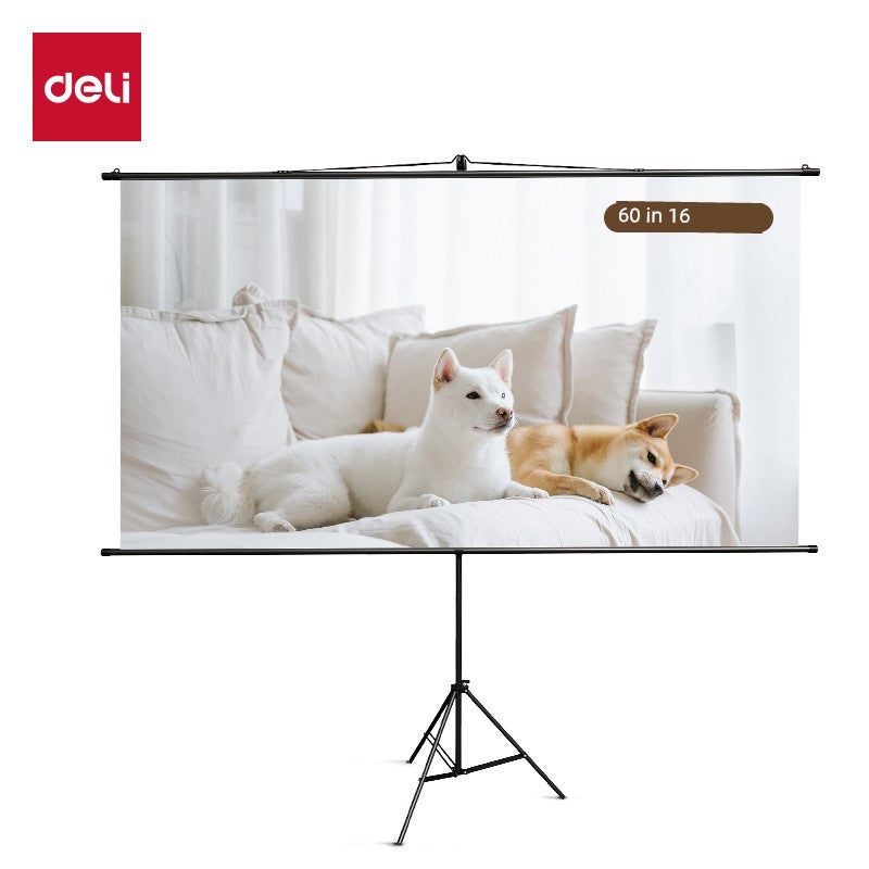 Deli Hanging Projection Screen Curtain Electric Remote Control 100-Inch 4:3 Projection Curtain Office For Home Projector Curtain 120-Inch 16:10 Tripod Screen Wall Screen 84-Inch Shopifynow