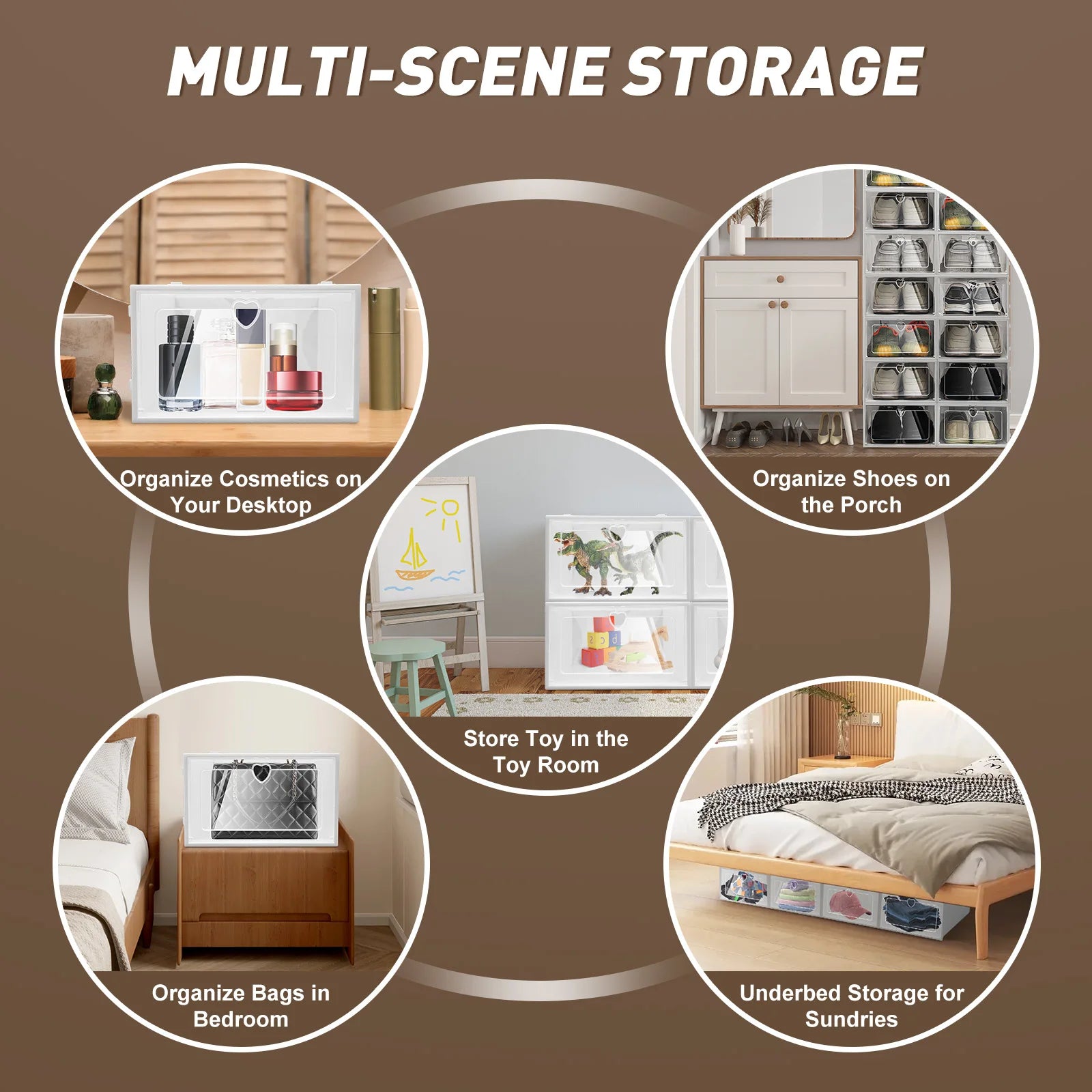 20PCS Stackable Shoe Storage Box W/Flip-Up Door - Space Saving Clear Plastic Organizer for Home Dorm Apartment - Shopifynow