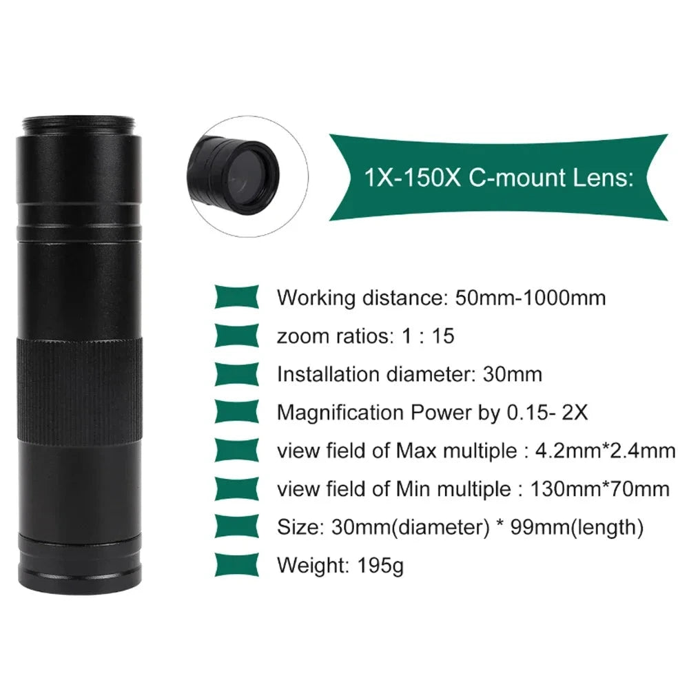 YIZHAN 4K 60MP 1080P Electronic Digital Microscope Via HDMI/Type-C Output with 150X Camera Lens for PCB Soldering/Phone Repair Shopifynow