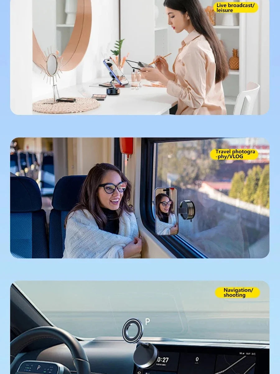 Car Mount Electric Vacuum Magnetic Holder Foldable Strong Suction Stand Cell Phone For iphone 12 13 14 15 16 17 Live Streaming Shopifynow