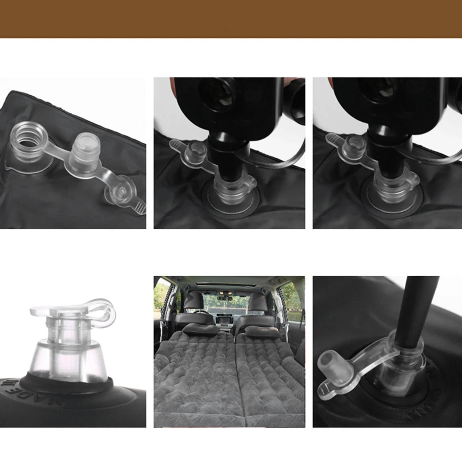 Auto Accessories Car Inflatable Bed PVC Flocking Soft Sleeping Rest Cushion Car Travel Bed for Traveling Car Family Outdoor Shopifynow